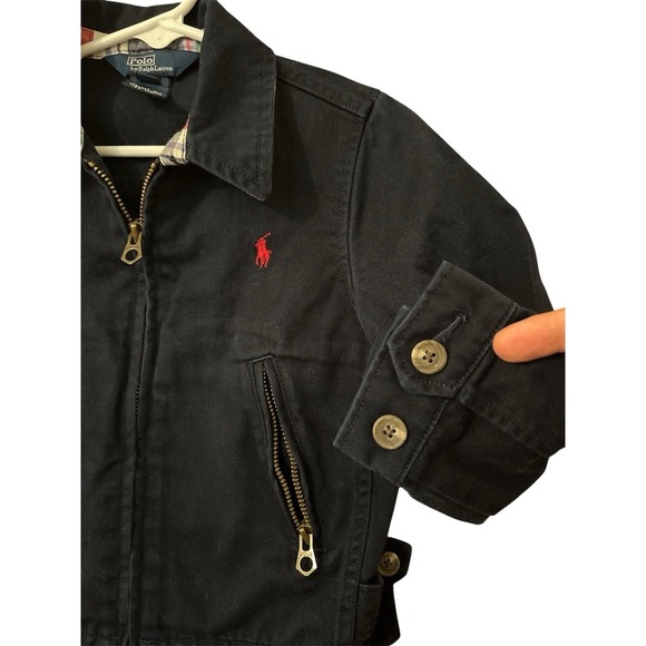 Polo Ralph Lauren Toddler Jacket Navy Blue Red Logo Cotton Size 2/2T - Picture 2 of 5